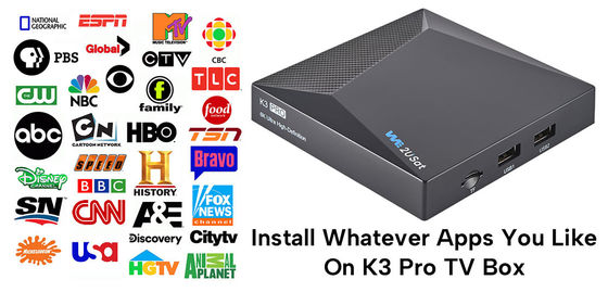 Boîte IPTV personnalisée Android We2u K3 Pro Boîte IPTV à vie Noir