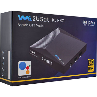 Boîte IPTV personnalisée Android We2u K3 Pro Boîte IPTV à vie Noir